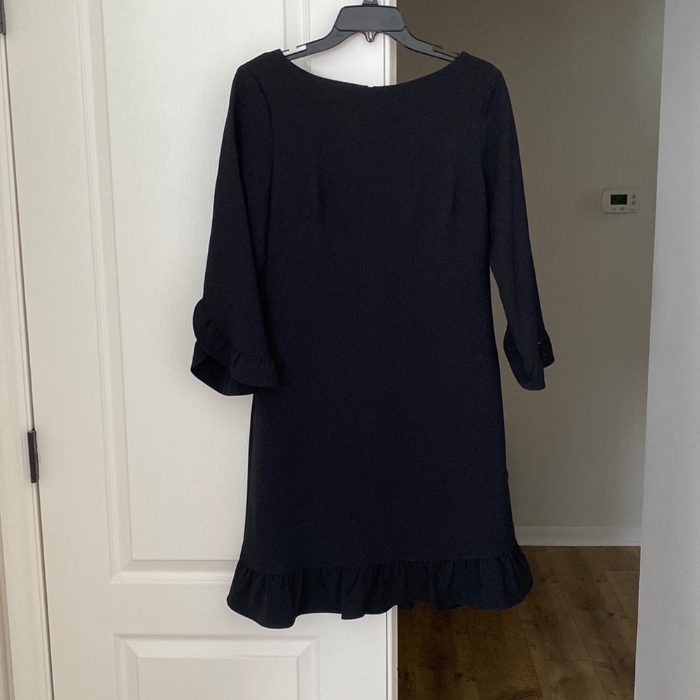 Jessica Howard little black dress 3/4 sleeve with ruffle detail